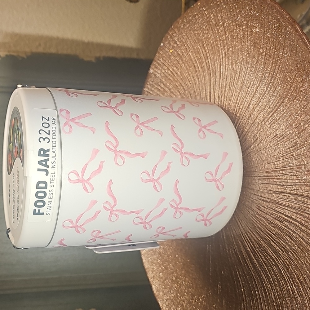 Beautiful pink 🎀 bow Food Jar